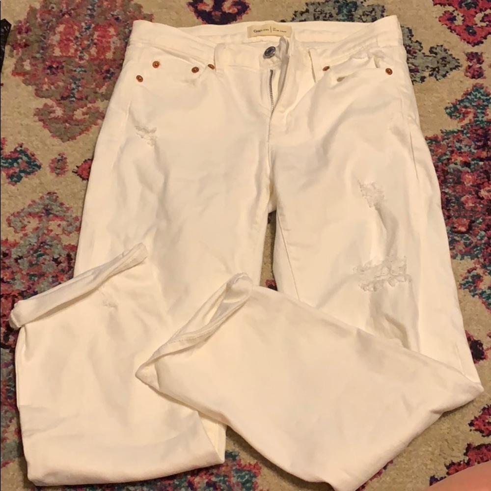 Gap slim crop white jeans